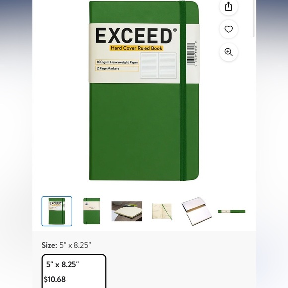 NIP SEALED Exceed Hard Cover Medium Ruled Journal, Moss Green 120
Sheets 100 GSM - Picture 2 of 7